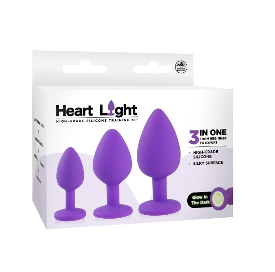 Heart Light Glow in the Dark (Pink) – Silicone Butt Plug 3 Inch > Anal Range > Butt Plug Kits - Tophatter Daily Deals