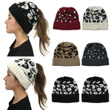 Autumn And Winter New Leopard Print Knitted Beanie 0 - Tophatter Daily Deals