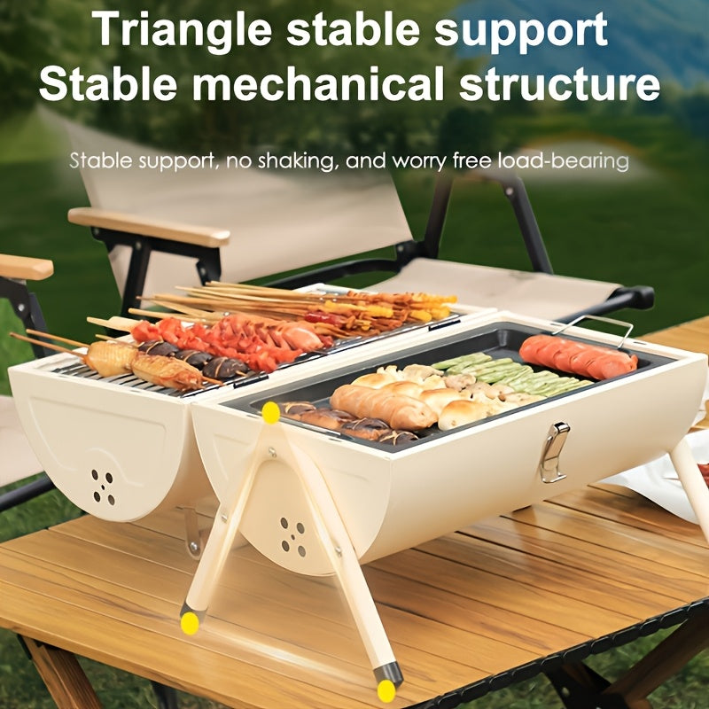 Portable Cast Iron BBQ Grill Charcoal Stove Kitchen Appliances - Tophatter Daily Deals