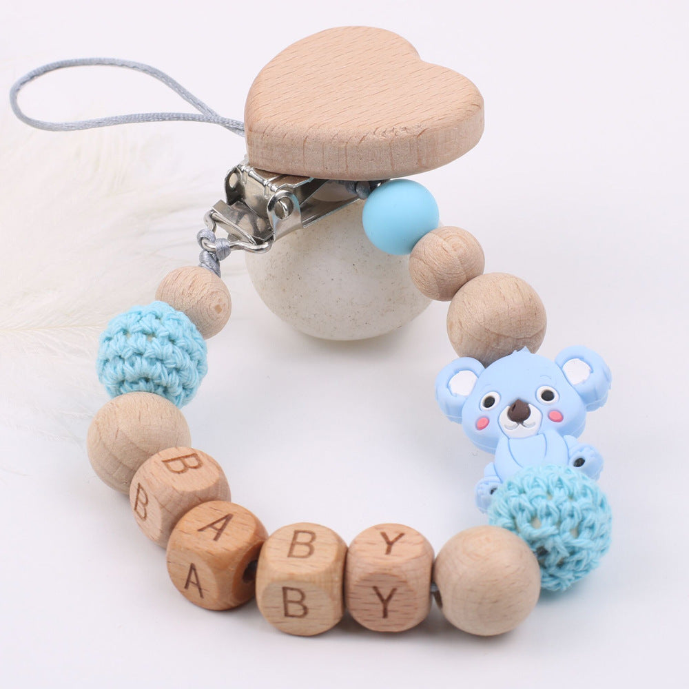 Baby Products Soothing Beech Wood Mouth Chain Clip Blue 7 - Tophatter Daily Deals
