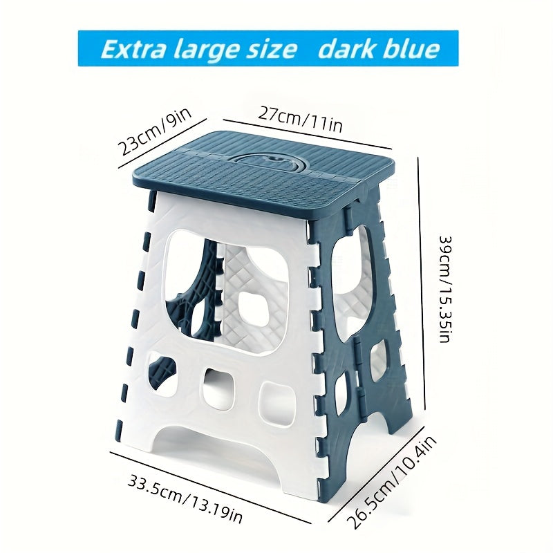 Folding Stool Portable Plastic Chair Blue - Tophatter Daily Deals