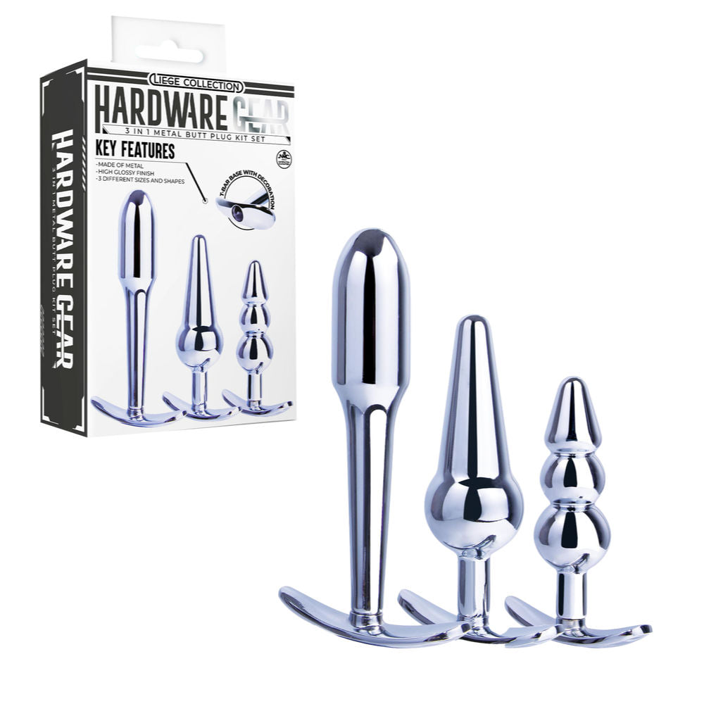 3 in 1 Metal Butt Plug Kit – High Gloss Finish Metal Butt Plugs > Anal Range > Butt Plug Kits - Tophatter Daily Deals