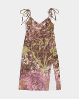 BEAUTIFUL PURPLE GITTER DESIGN CREATED BY FLIPSTYLEZ Women's All-Over Print Tie Strap Split Dress All-Over Print Dresses & Skirts - Tophatter Daily Deals