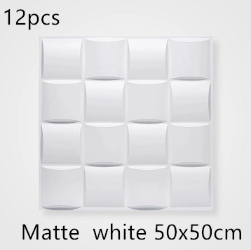 3D solid background wall panel Matte WhiteA12pc 50X50 0 - Tophatter Daily Deals