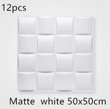 3D solid background wall panel Matte WhiteA12pc 50X50 0 - Tophatter Daily Deals