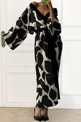 Printed Tie Front Longline Lounge Nightgown Cow Print Sleep Dresses - Tophatter Daily Deals