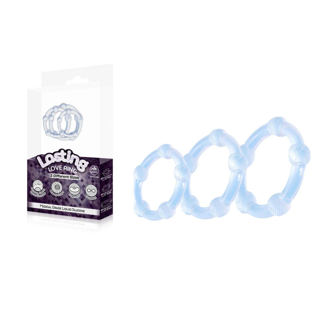 Lasting Love Ring 3 Piece Set - Silicone Cock Rings - Clear > Cock Ring > Sets - Tophatter Daily Deals