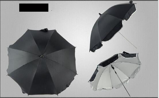 360 Degrees Pram Umbrellas Cart Accessories Adjustable Stroller Umbrella Black 0 - Tophatter Daily Deals