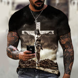 3D Printing Hip Hop Loose Short Sleeve Streetwear Plus Size Men's Knitwear Champagne 0 - Tophatter Daily Deals