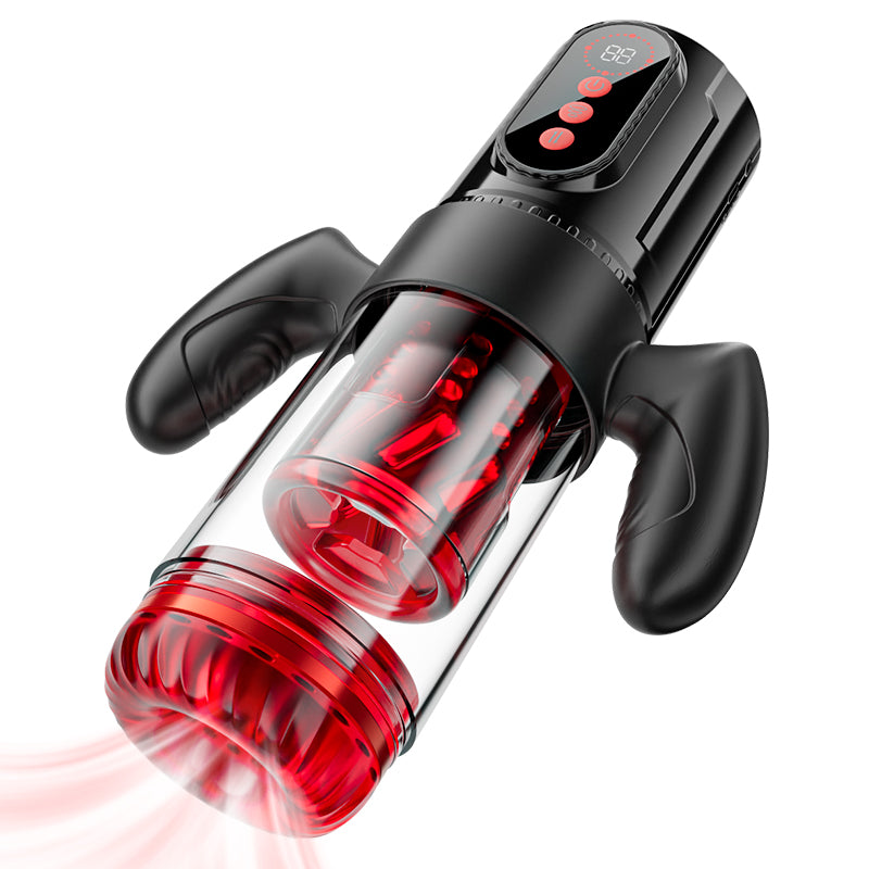 Acmejoy - Terminator 9 Telescopic Rotating Sucking with Handle Male Stroker - Tophatter Daily Deals