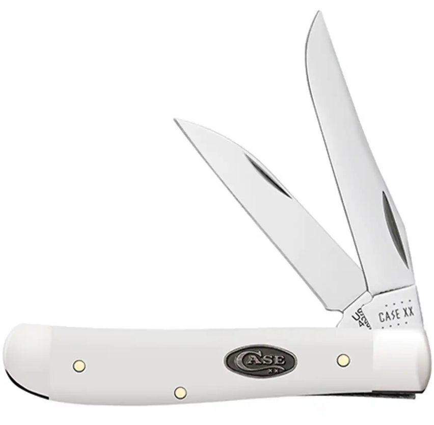 Case Mini Trapper - Smooth White Synthetic Handle - 63965 Traditional Knives - Tophatter Daily Deals