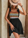 Printed Tie-Shoulder Tank Dress Black Casual Dresses - Tophatter Daily Deals