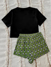 Graphic Tee and Panda Print Shorts Lounge Set Loungewear Sets - Tophatter Daily Deals