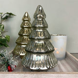 Silver Glass Christmas Tree | Freestanding Mottled Gold Tree Ornament - 20cm Ornament - Tophatter Daily Deals