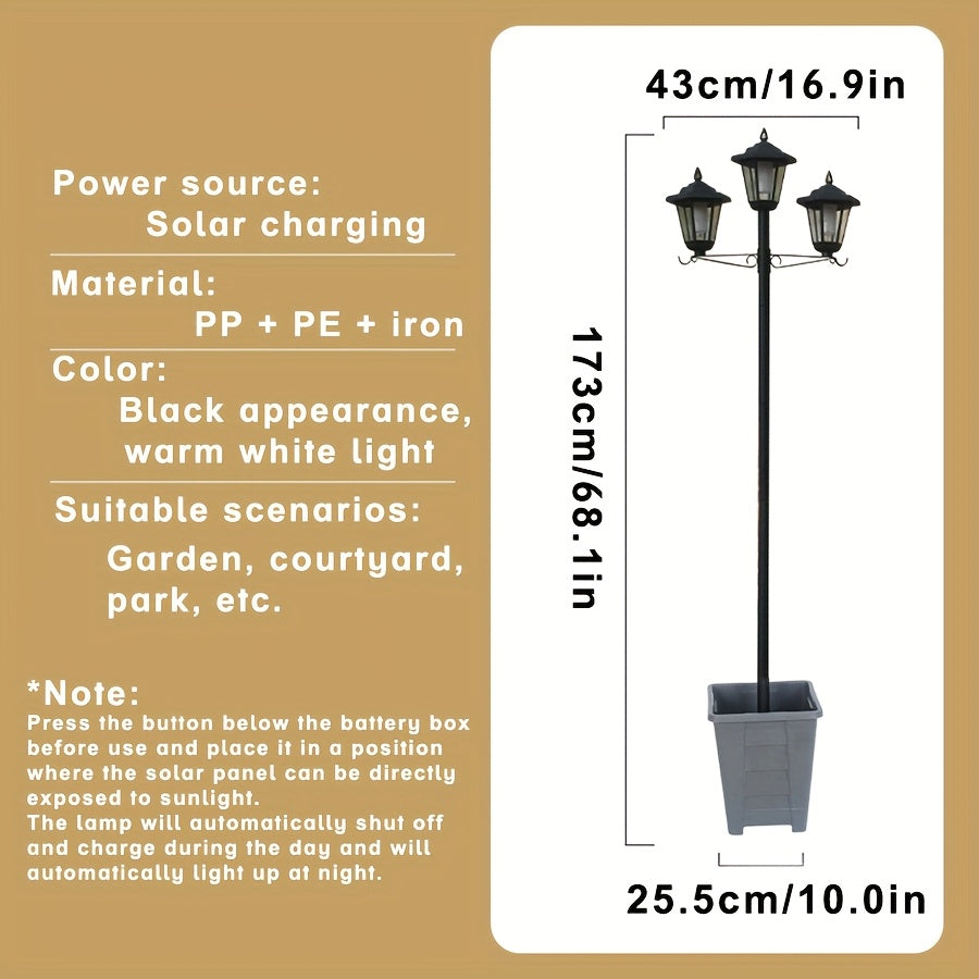 Solar Garden Triple Head Pathway Light Home & Garden > Garden Lights > In-Ground Lights - Tophatter Daily Deals