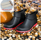 Anti-smashing And Anti-stab Wound In-tube Steel-soled Rain Boots Water Shoes Red bottom thick socks 0 - Tophatter Daily Deals