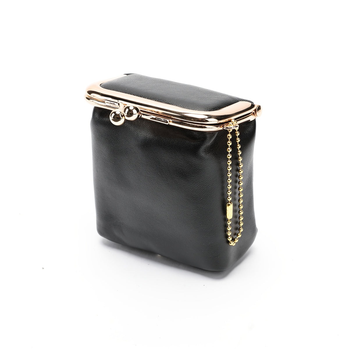 Smooth Leather Kiss Lock Mini Bag with Ball Chain, 3.5 Inch Handbags & Wallets - Tophatter Daily Deals