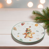 Gingerbread Christmas Side Plate | Ceramic Festive Tableware for Snacks - 19cm Plate - Tophatter Daily Deals