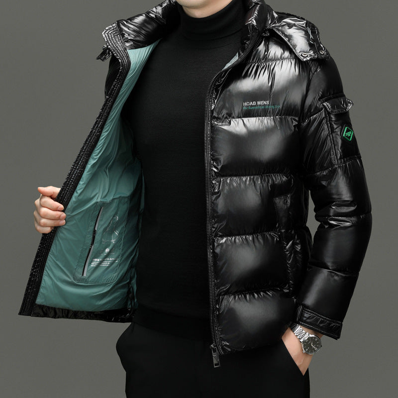 Insulating Men's Puffer Jacket - Hooded Quilted, Cotton 3D Changing Face Moving Picture Frame - Tophatter Daily Deals