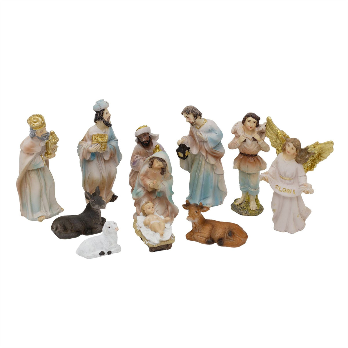 11-Piece Christmas Nativity Figurines | Traditional Holy Family Figures Set 8cm Nativity Set - Tophatter Daily Deals