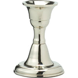 Silver Metal Candlestick | Silver Effect Short Candle Holder Stand - 8cm Candlestick - Tophatter Daily Deals