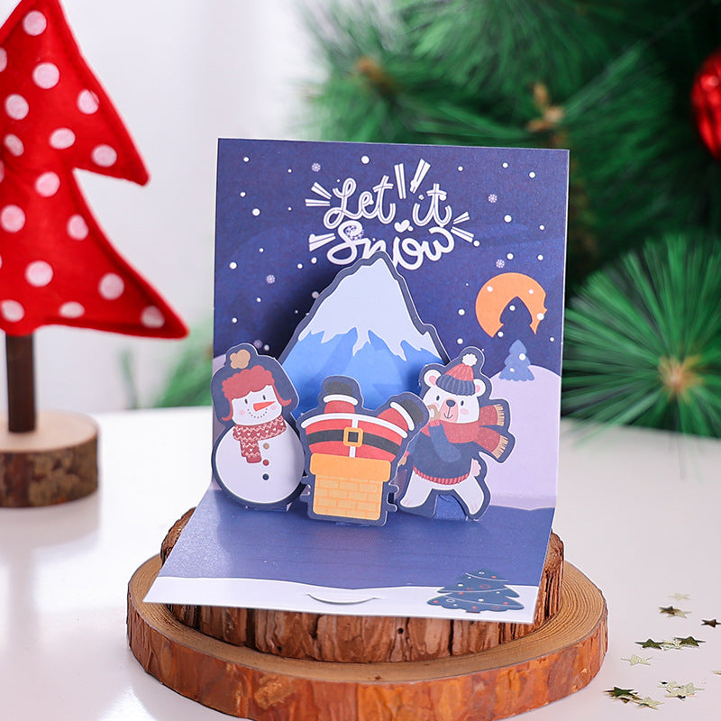 3D Christmas Stereoscopic Greeting Cards Thanksgiving Day Blessing Model H003 0 - Tophatter Daily Deals