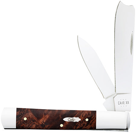 Case Razor Folding Knife - Smooth Brown Maple Burl Wood - 64058 Traditional Knives - Tophatter Daily Deals
