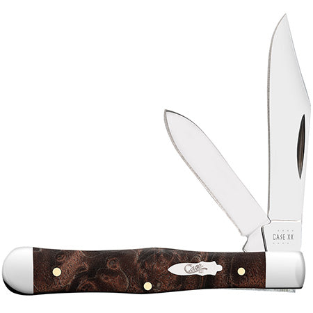 Case Small Swell Center Jack - Brown Maple Burl Wood - 64061 Knives - Tophatter Daily Deals
