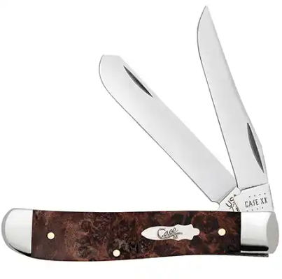 Case Mini Trapper - Brown Maple Burl Wood - 64062 Traditional Knives - Tophatter Daily Deals