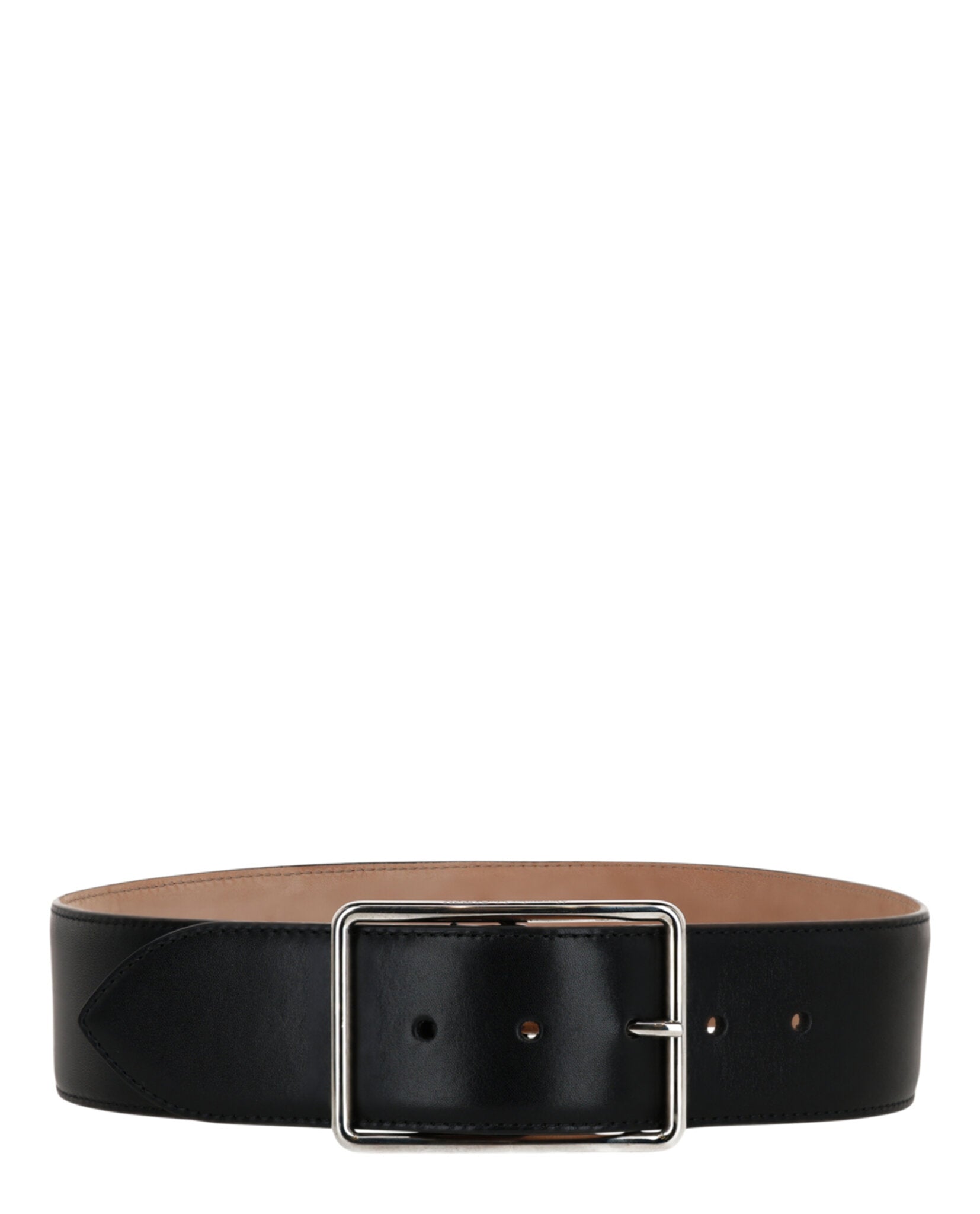 Alexander McQueen Wide Leather Belt Black Belts - Tophatter Daily Deals