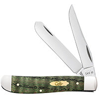 Case Mini Trapper - Smooth Kelly Green Curly Oak - 64071 Traditional Knives - Tophatter Daily Deals