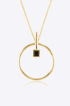 Black Zircon 925 Sterling Silver Necklace Gold One Size Necklaces - Tophatter Daily Deals