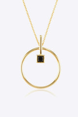 Black Zircon 925 Sterling Silver Necklace Gold One Size Necklaces - Tophatter Daily Deals