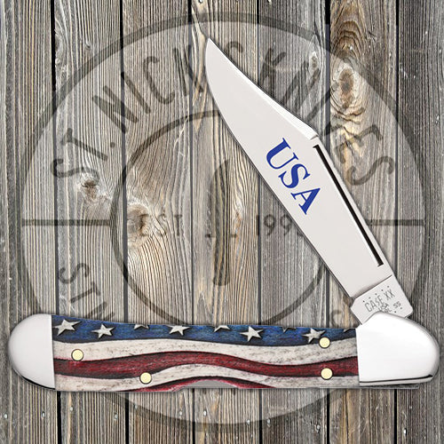 Case Mini Copperlock - Patriotic Smooth Natural Bone - 64141 Traditional Knives - Tophatter Daily Deals