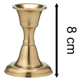 Brass Metal Candlestick | Brass Effect Short Candle Holder Stand - 8cm Candlestick - Tophatter Daily Deals