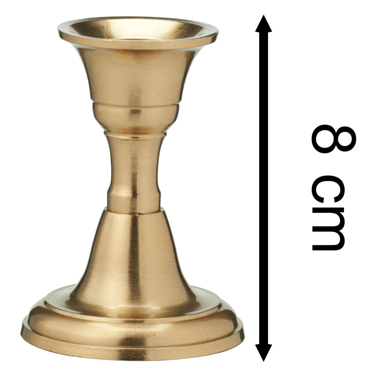 Brass Metal Candlestick | Brass Effect Short Candle Holder Stand - 8cm Candlestick - Tophatter Daily Deals