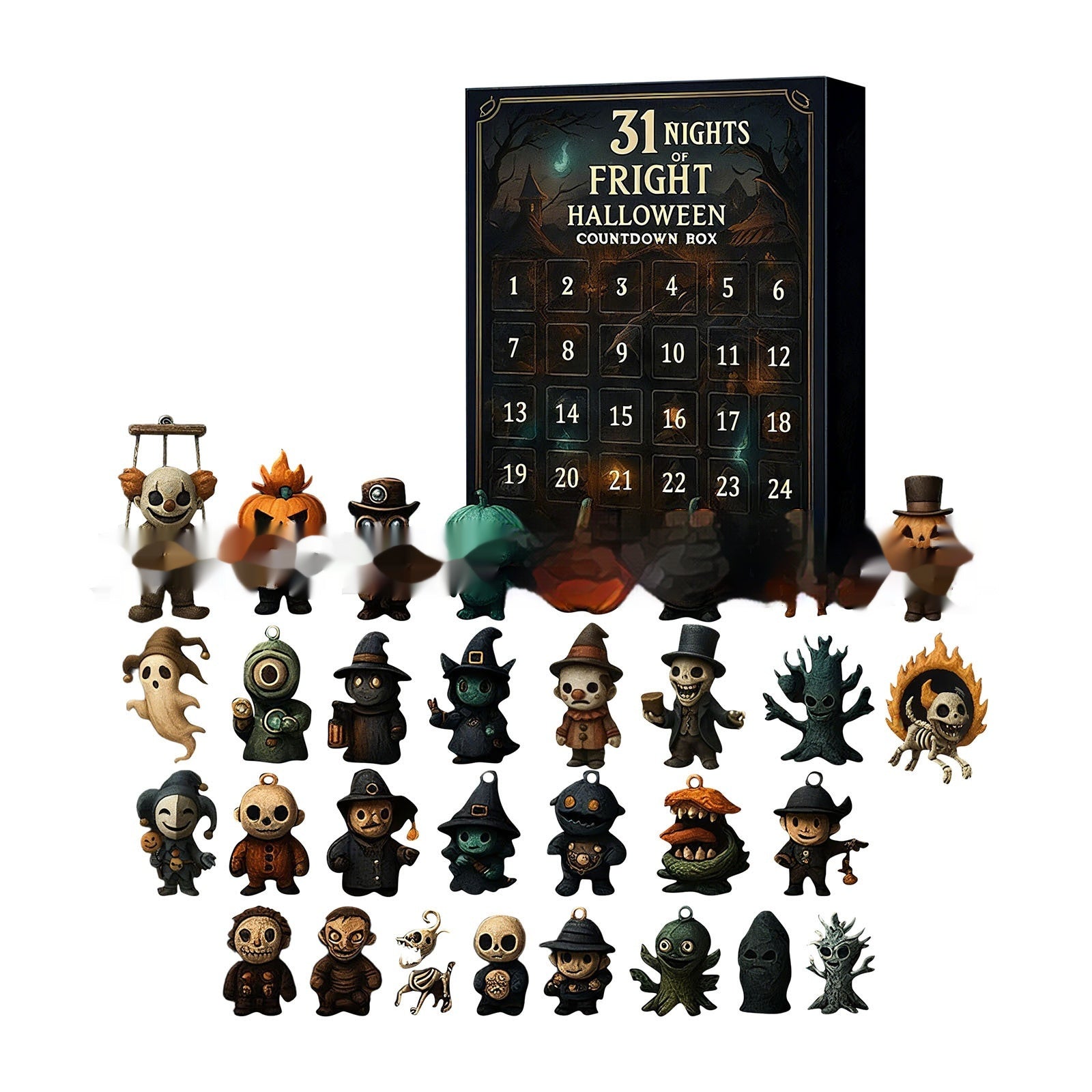 Halloween Countdown Box With 31 Blind Doll Surprises 3D Changing Face Moving Picture Frame - Tophatter Daily Deals
