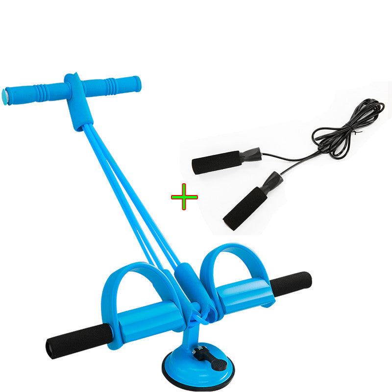 4 Tubes Latex Foot Elastic Pull Rope Expander Pedal Resistance Band Fitness Sit Up Pull Rope Blue1 0 - Tophatter Daily Deals