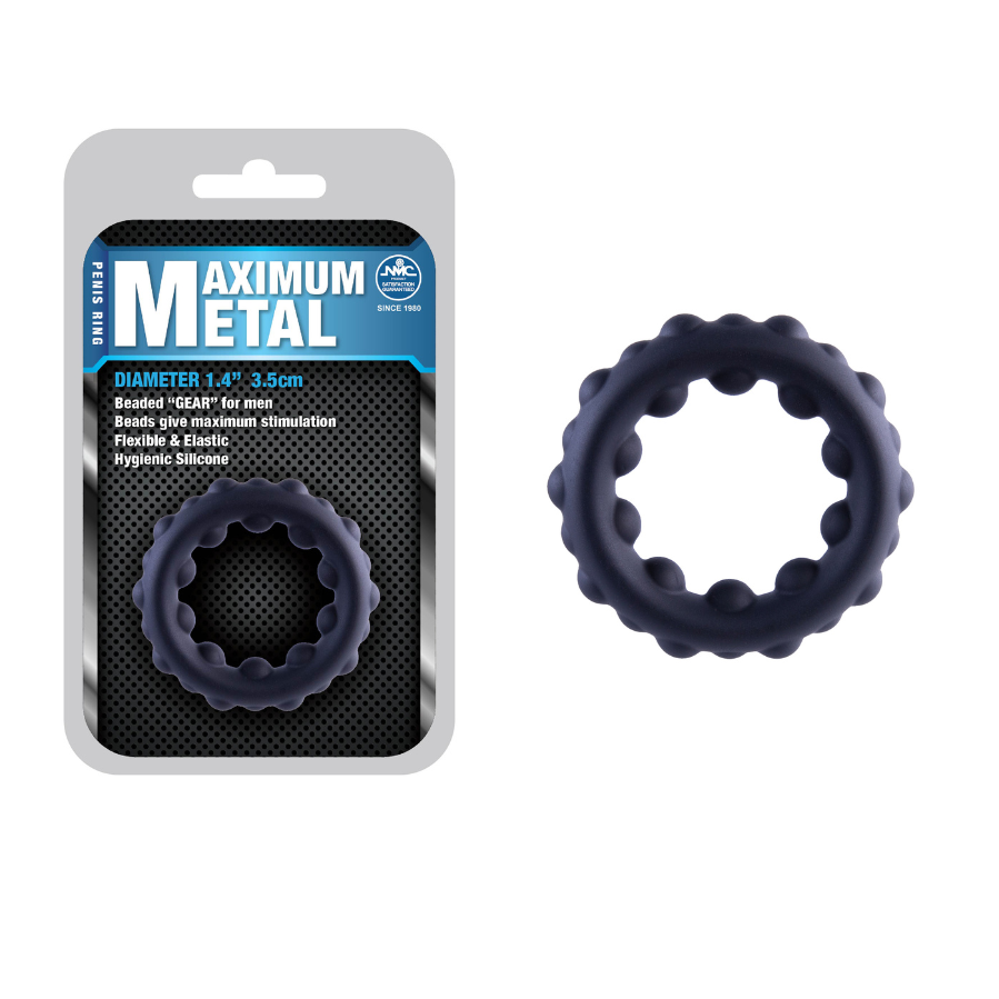 Maximum Metal Beaded Ring – Silicone Stimulation Ring > Cock Ring > Single - Tophatter Daily Deals