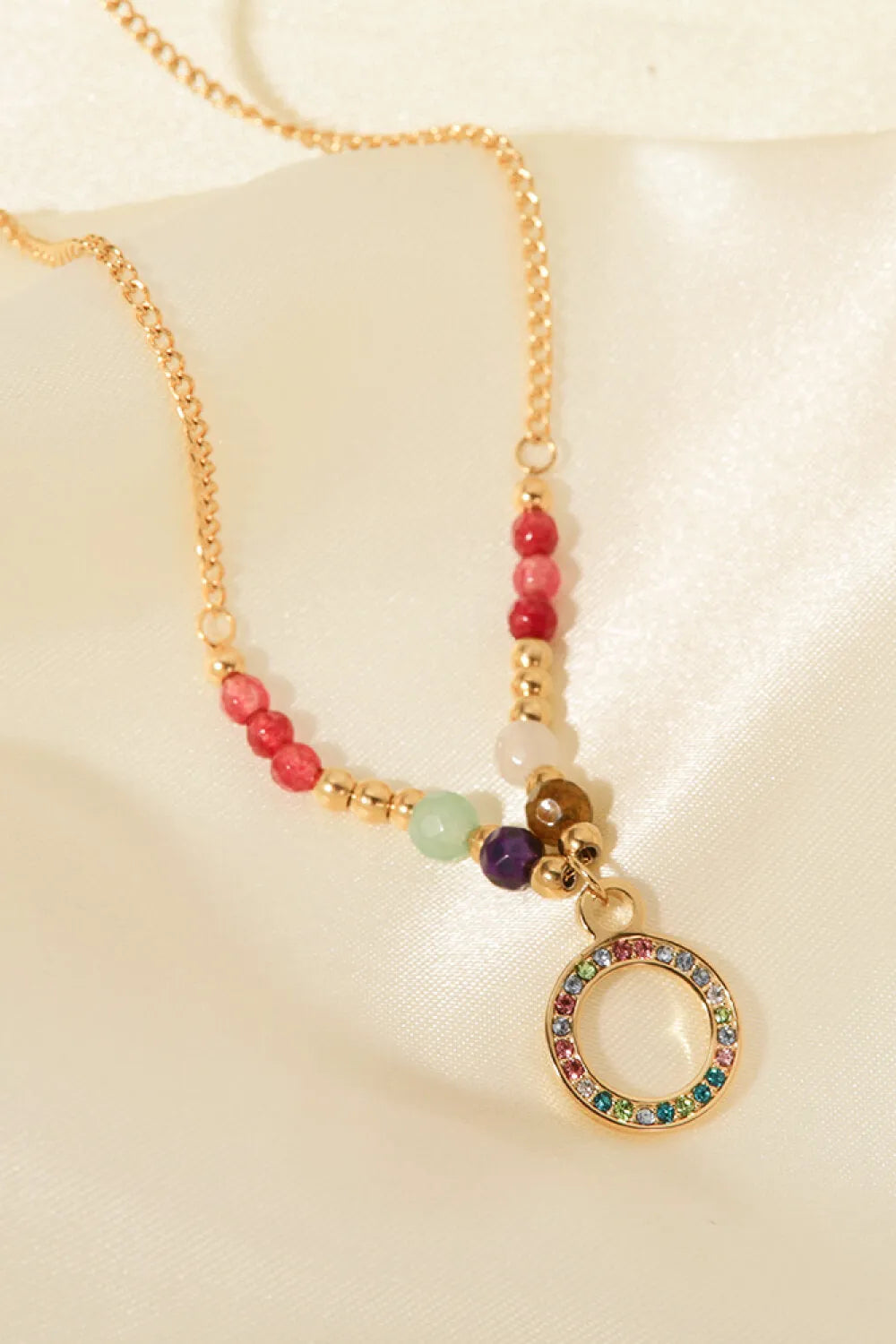 18K Gold-Plated Hoop Pendant Necklace Necklaces - Tophatter Daily Deals