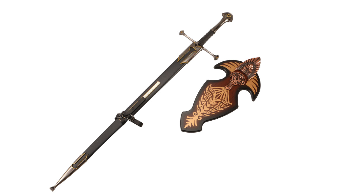 LORD OF THE RINGS - NEW! Superior Anduril, The Sword Reforged with Scabbard and Plaque Sword - Tophatter Daily Deals