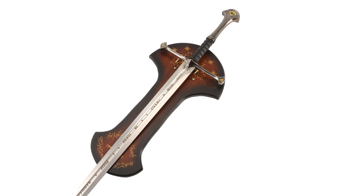 Lord Of The Rings - Deluxe Anduril With Display Plaque Sword Display Plaque - Tophatter Daily Deals