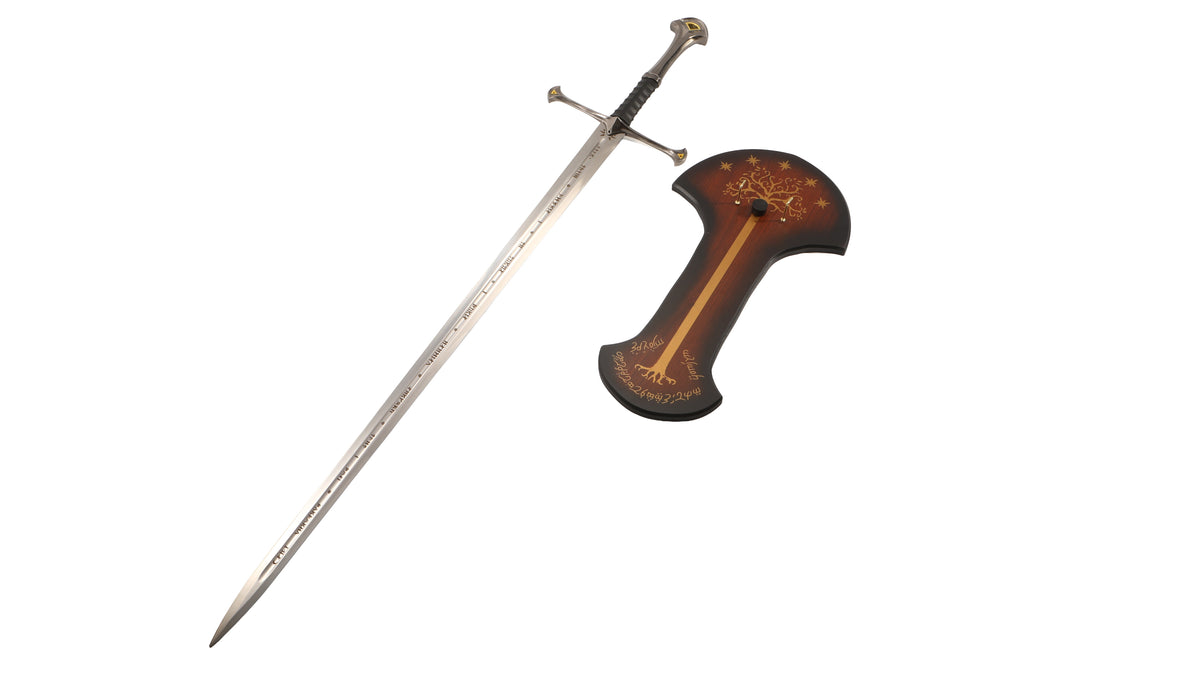 Lord Of The Rings - Deluxe Anduril With Display Plaque Sword Display Plaque - Tophatter Daily Deals