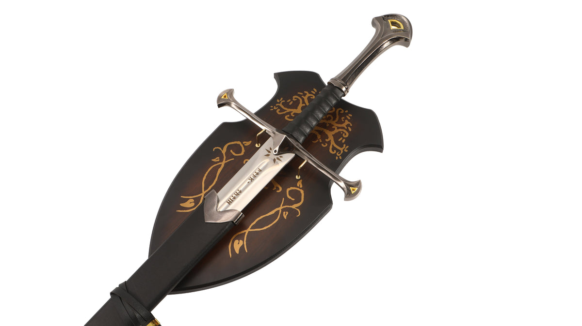 The Lord Of The Rings - Deluxe Anduril With Display Plaque & Scabbard Sword Display Plaque - Tophatter Daily Deals