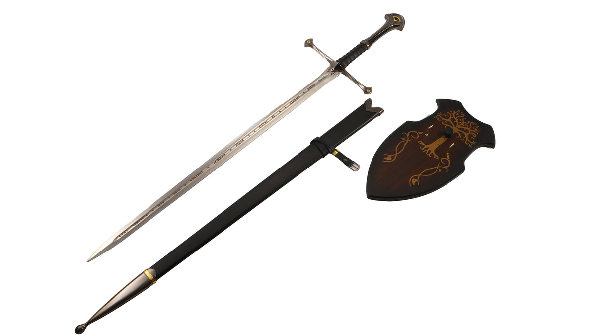 The Lord Of The Rings - Deluxe Anduril With Display Plaque & Scabbard Sword Display Plaque - Tophatter Daily Deals