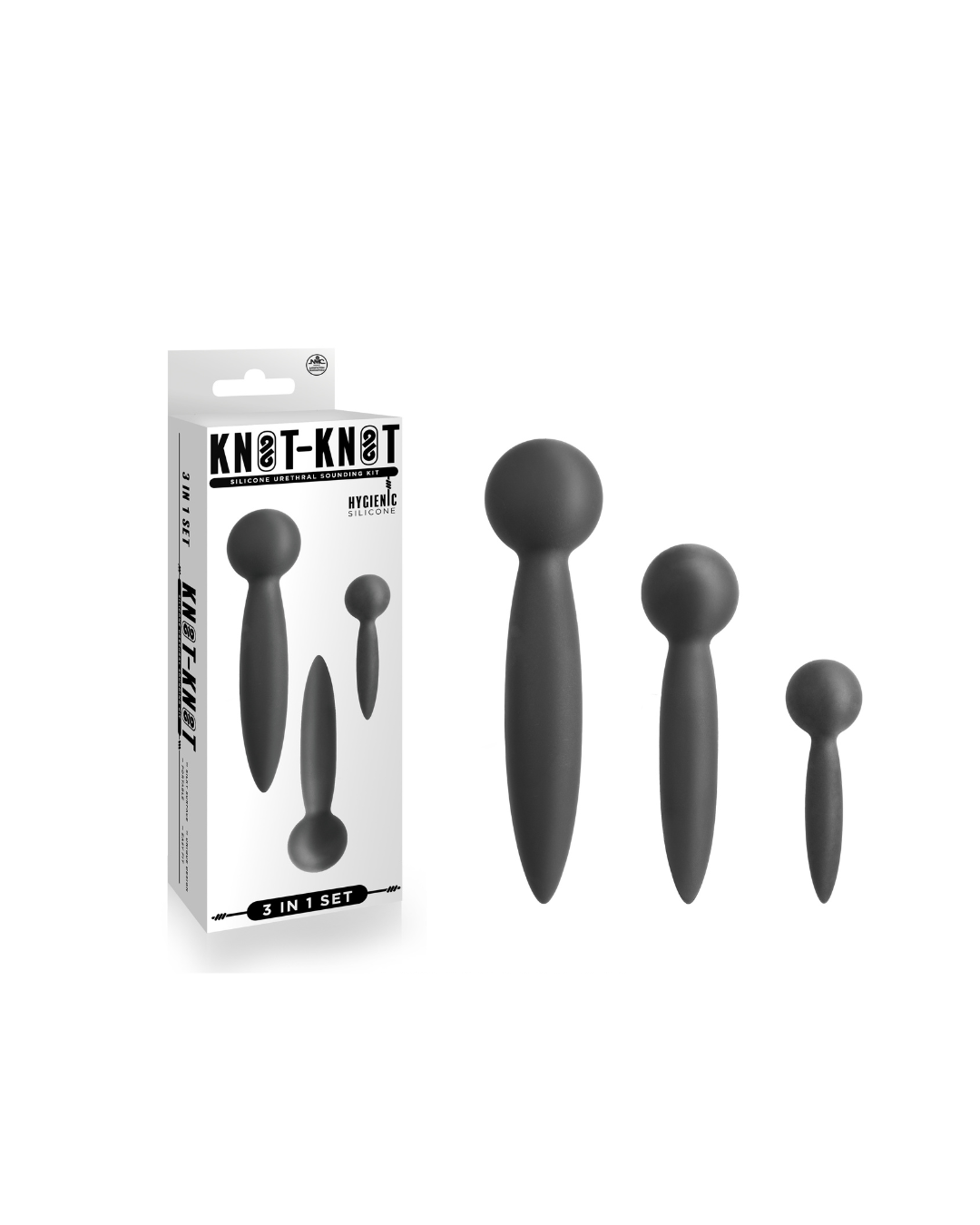 Knot-Knot Silicone Urethral Plug Set (Black) – Silicone Urethral Plug Set > Sex Toys For Men > Sounding Rods - Tophatter Daily Deals