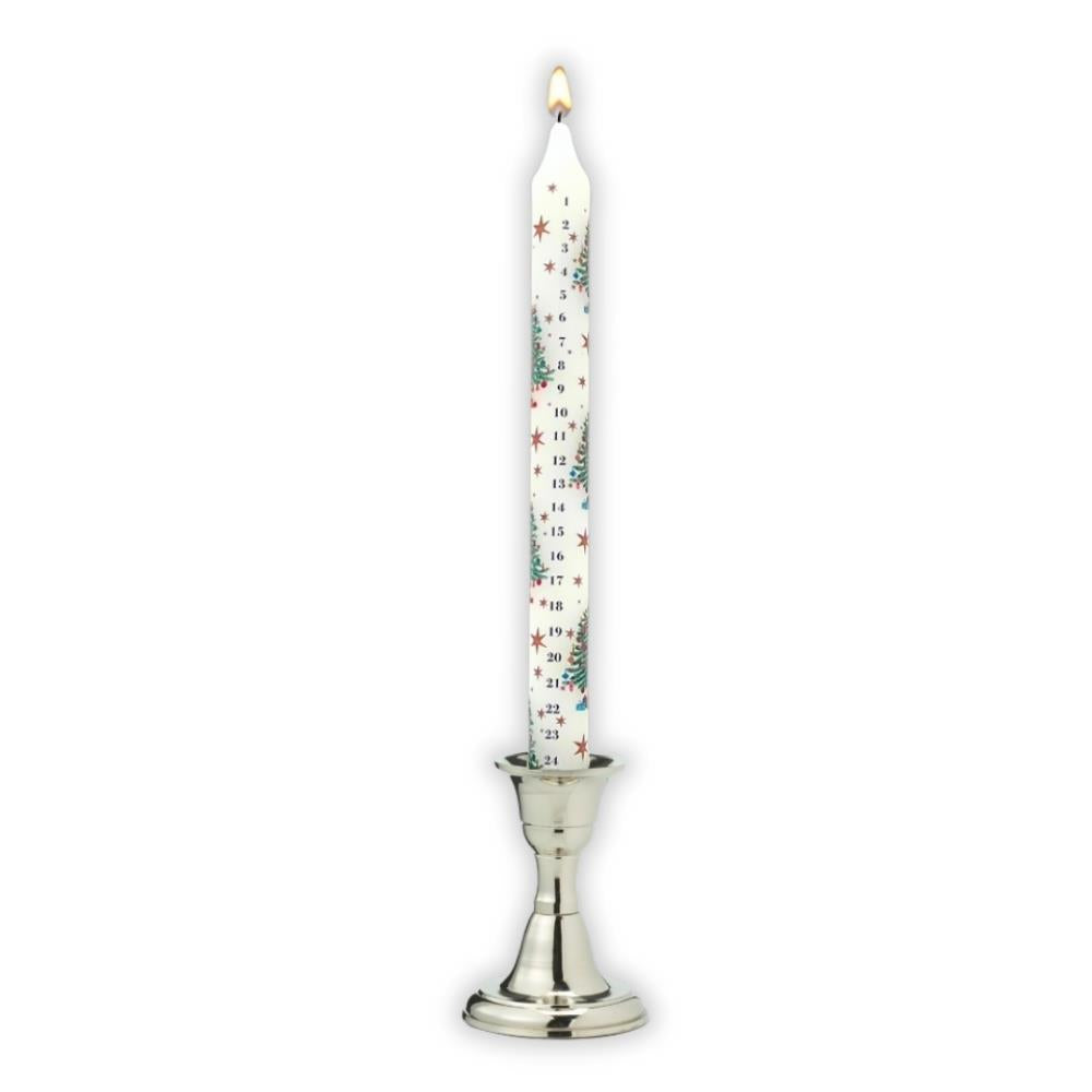 Nostalgic Christmas Tree Advent Candle | Festive Numbered Countdown Candle 23cm Advent Candle - Tophatter Daily Deals