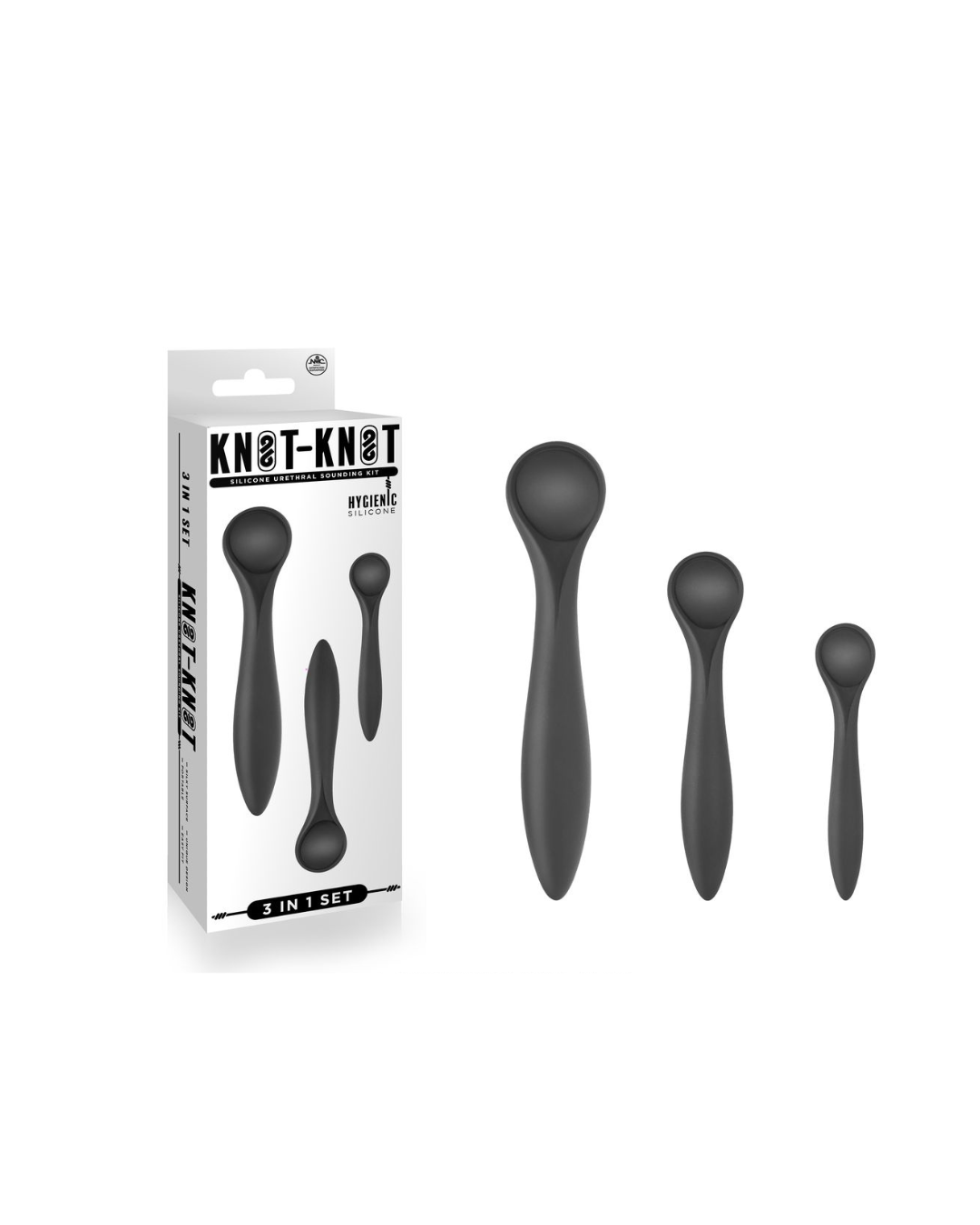 Knot-Knot Silicone Urethral Plug Set (Black) – Silicone Urethral Plug Set > Sex Toys For Men > Sounding Rods - Tophatter Daily Deals