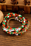 Fiery Red HO HO HO MERRY Beaded Multi-Layer Bracelet Bracelets - Tophatter Daily Deals