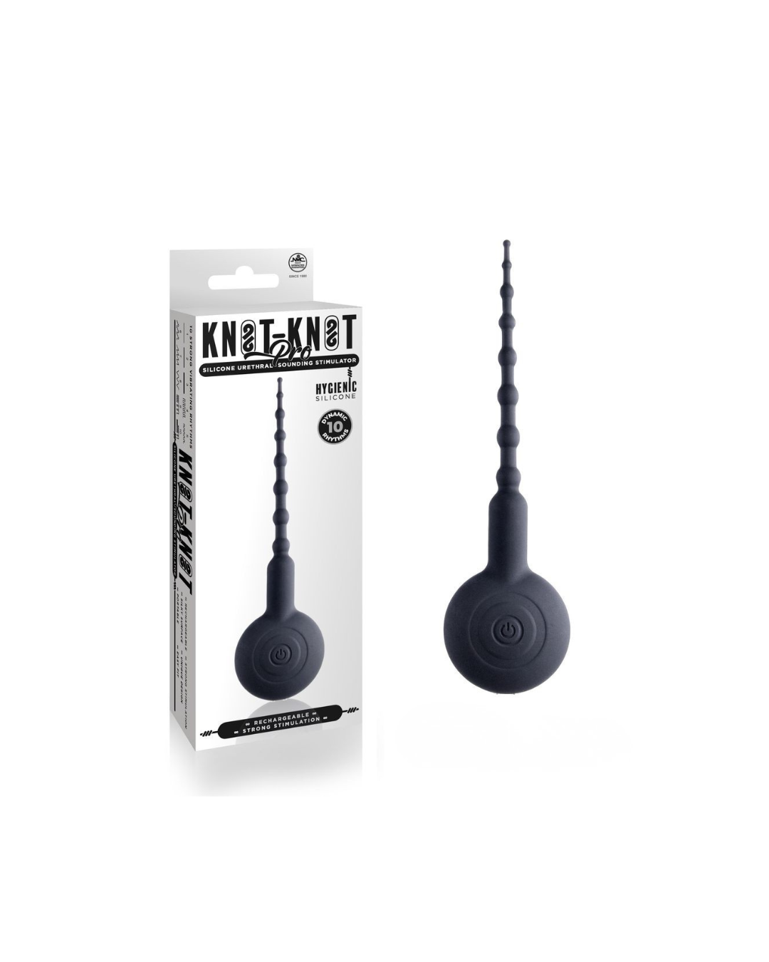 Knot-Knot Pro (Black) – Silicone Vibrating Urethral Plug > Sex Toys For Men > Sounding Rods - Tophatter Daily Deals